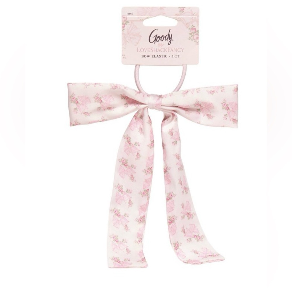 LoveShackFancy Pink Floral Bow Hair Elastic